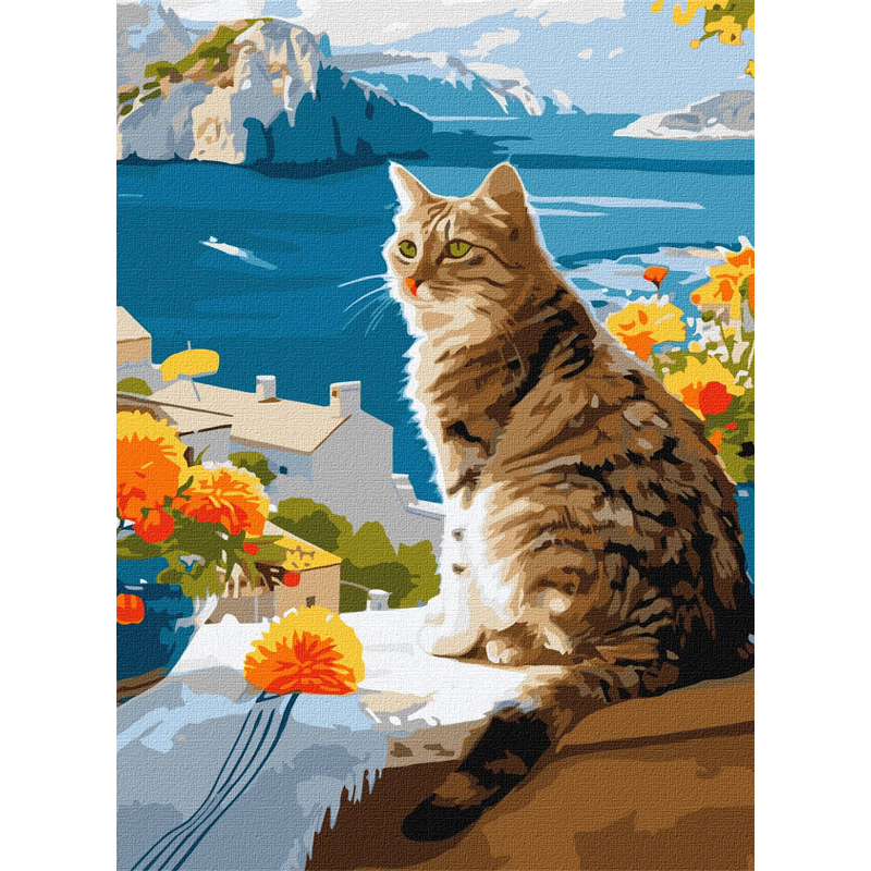 Картина за номерами - Мрійливий котик ©art_selena_ua