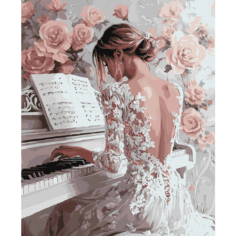 Картина за номерами - Золота дама з фарбами металік extra ©art_selena_ua