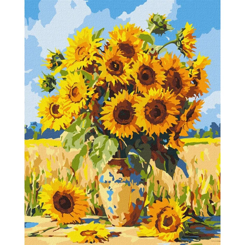 Картина за номерами - Яскраві соняхи ©art_selena_ua, 40х50 см. Ideyka