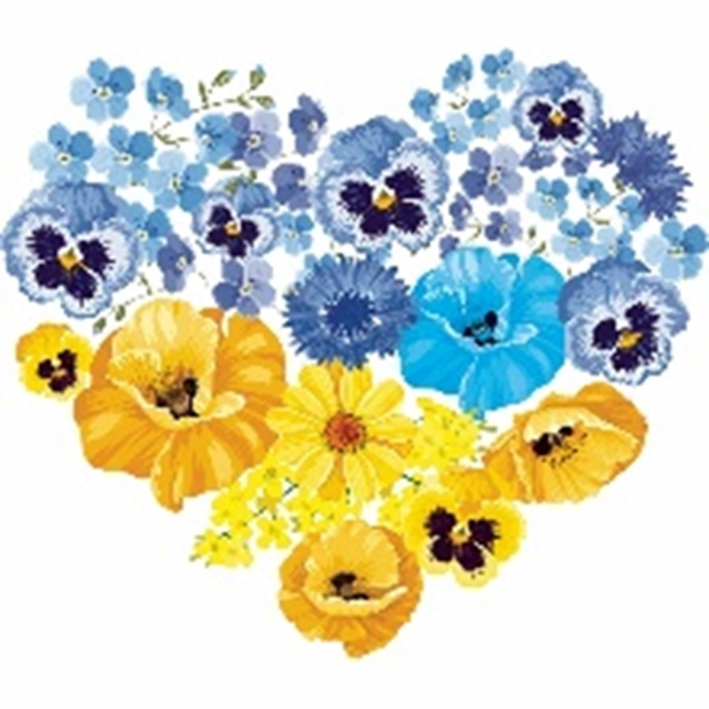 Набір зі стразами наліпка, Квітуче серце. 11*11 см