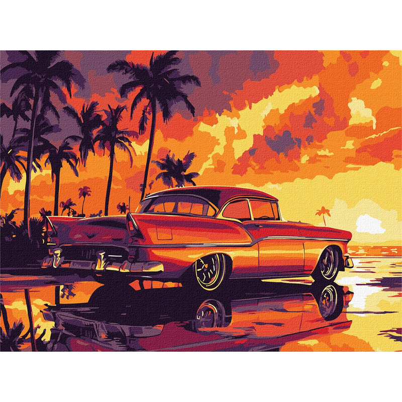 Картина за номерами - Ретро захід сонця ©art_selena_ua