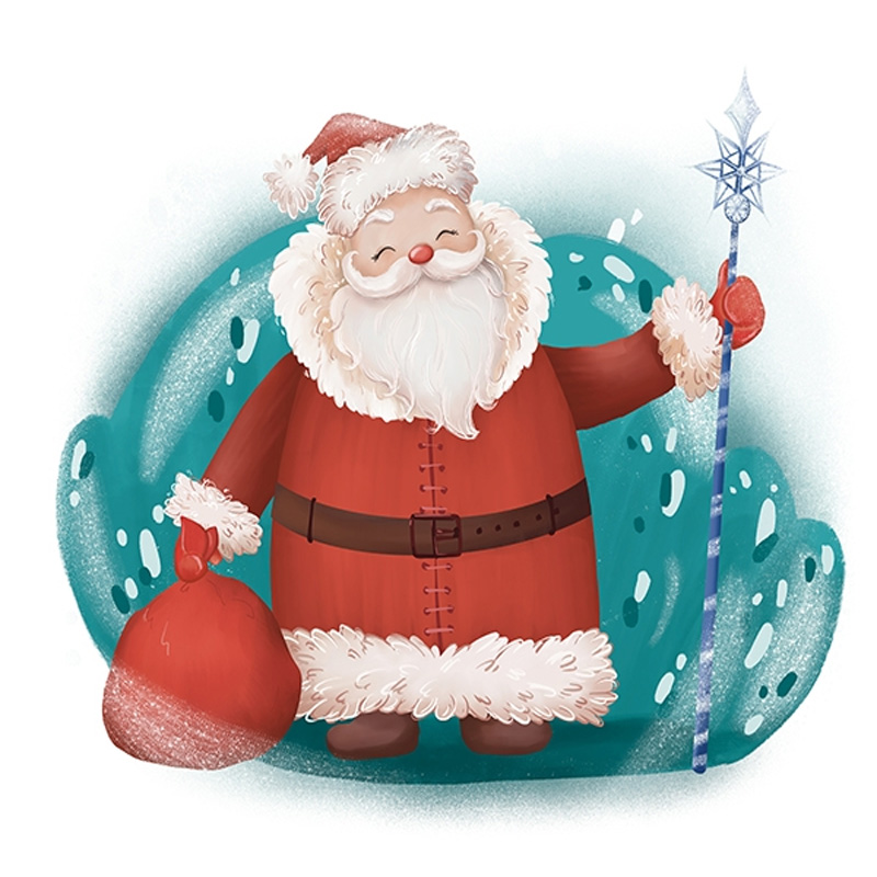 Набір для творчості зі стразами на підрамнику, Санта-чарівник, 20*20 см