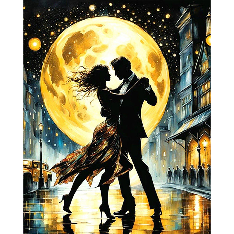 Набір зі стразами на підрамнику, Танок під зорями, 40*50 см