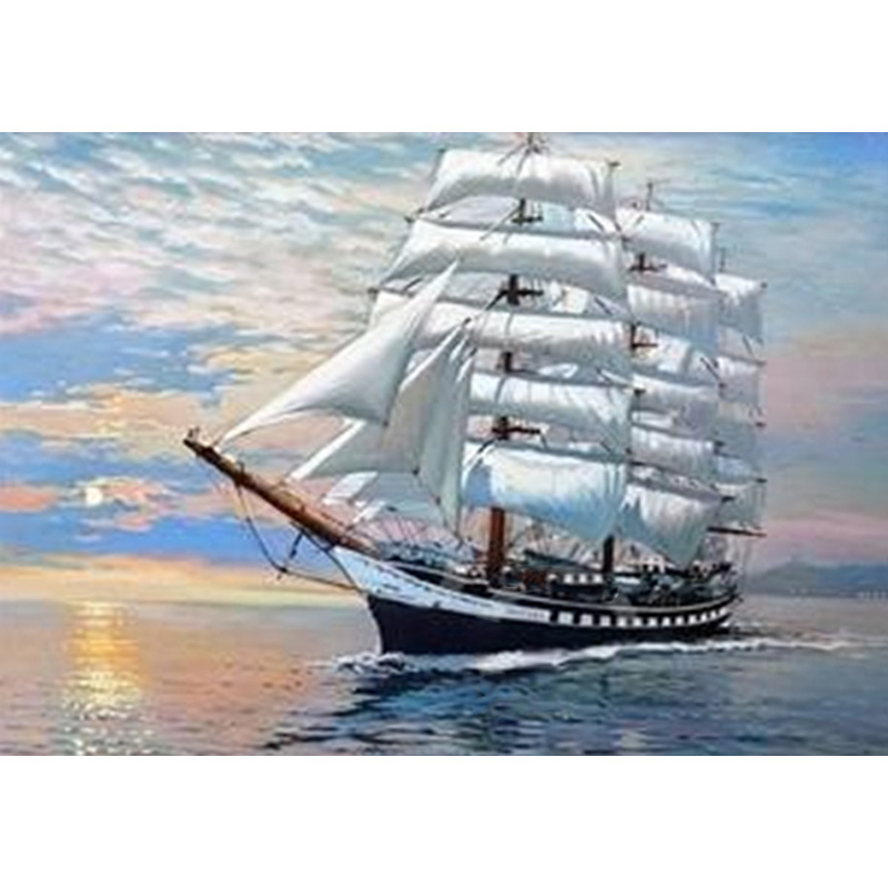 Набір зі стразами на підрамнику, Білі вітрила, 40*50 см