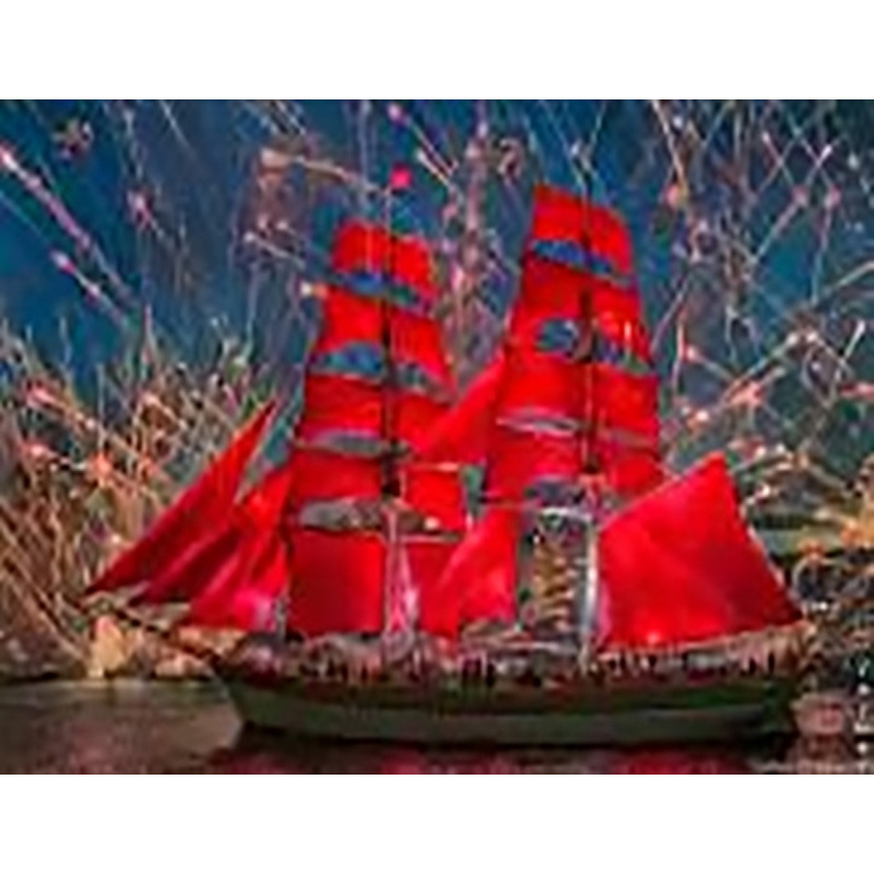 Набір для творчості зі стразами на картоні 5D, Червоні вітрила, 21 * 25