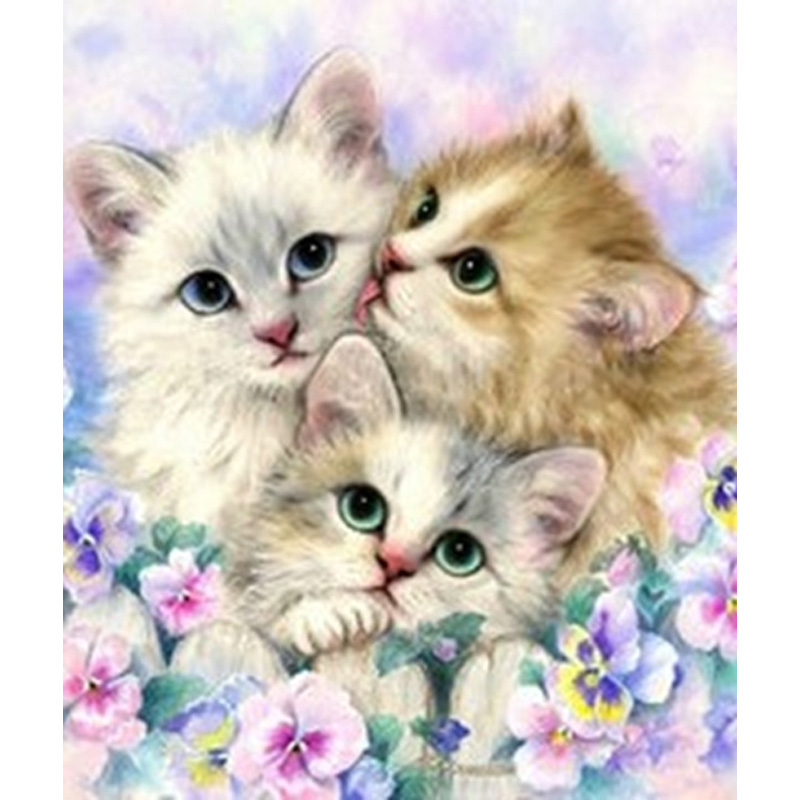 Набір для творчості зі стразами на картоні 5D, Мої кошенята, 21*25 см