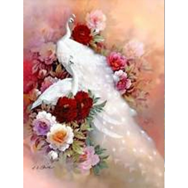 Набір для творчості зі стразами на картоні 5D, Пави, 21*25 см