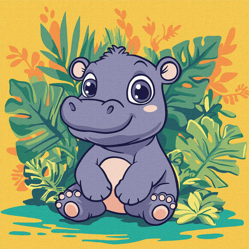 Картина за номерами - Бегемот в тропіках ©art_selena_ua