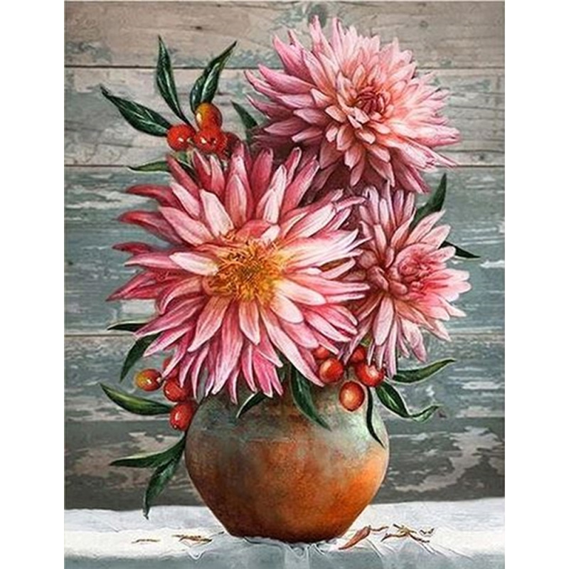 Набір для творчості зі стразами на підрамнику, Жоржини 40*50 см