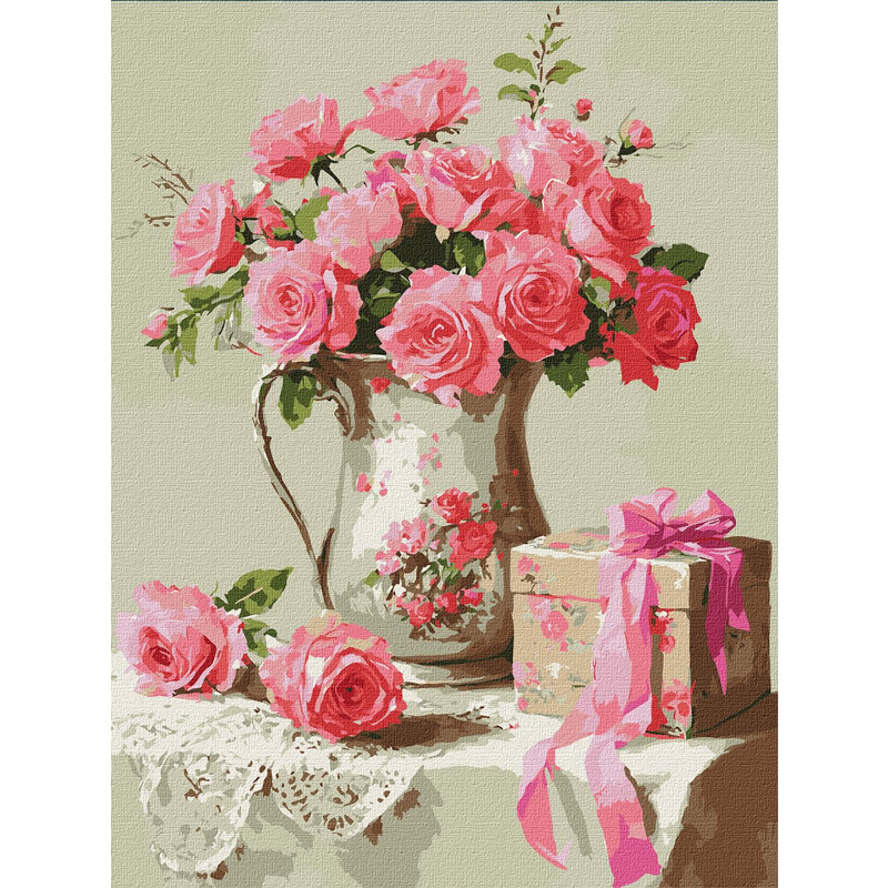 Картина за номерами - Рожевий подарунок ©art_selena_ua