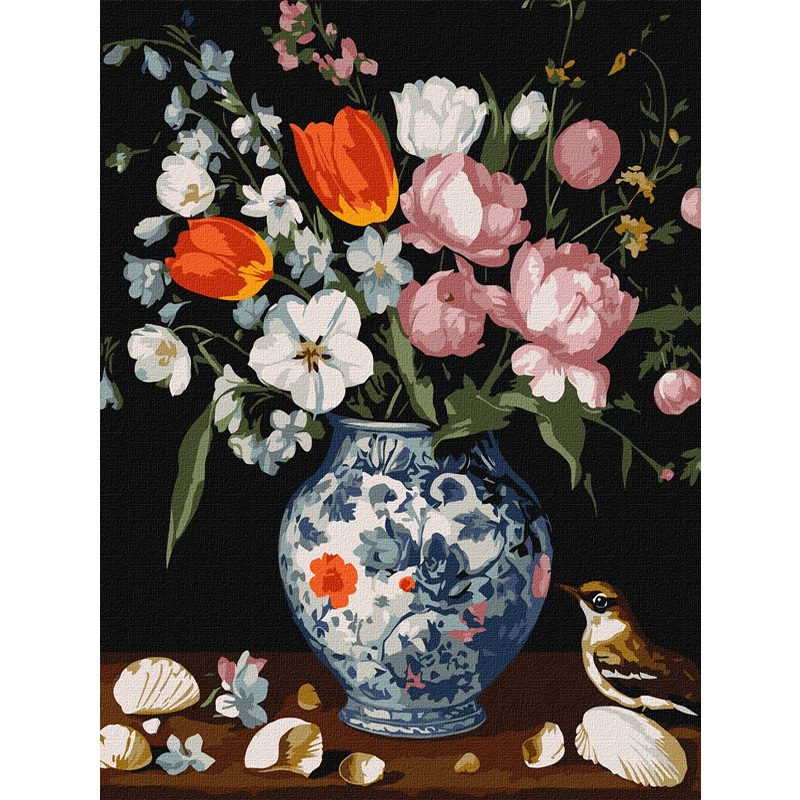 Картина за номерами - Букет у гарній вазі ©art_selena_ua