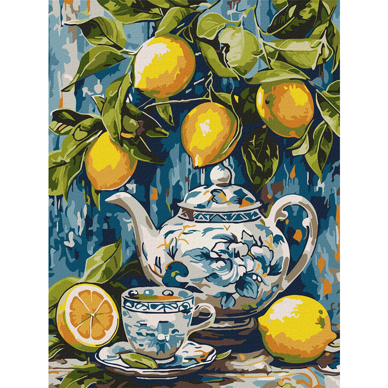 Картина за номерами - Лимони і кераміка ©art_selena_ua