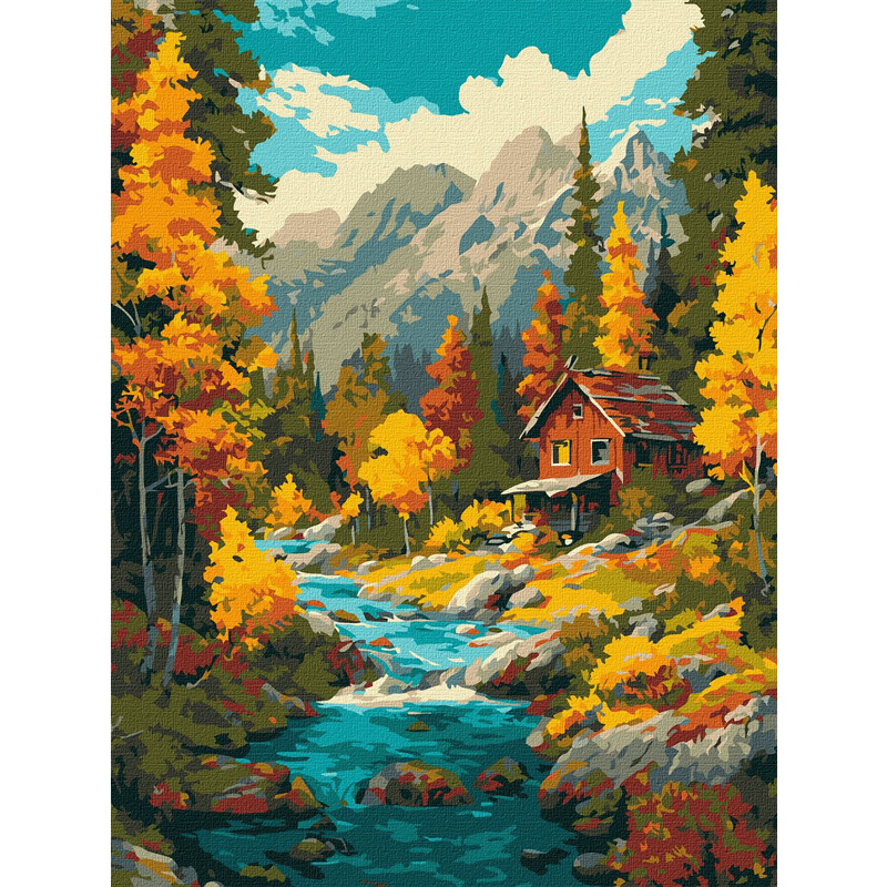 Картина за номерами - Осінь над потоком ©art_selena_ua