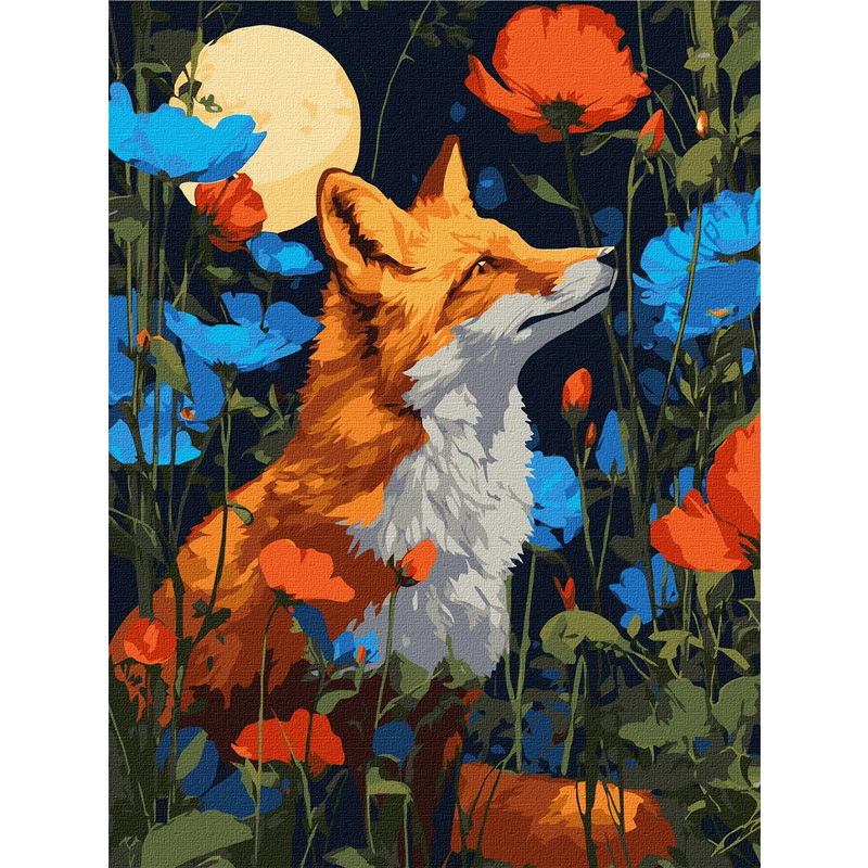 Картина за номерами - Квіти під лапами ©art_selena_ua