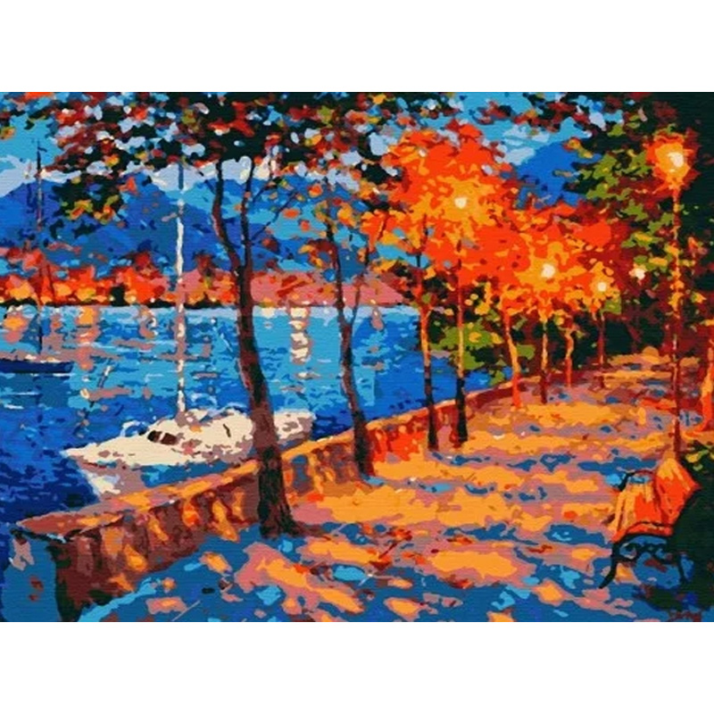 Набір для творчості зі стразами на підрамнику, Тихий вечір 40*50 см