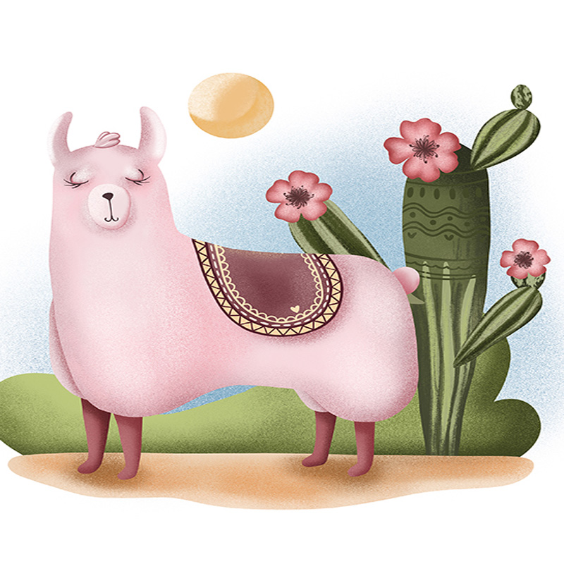 Набір для творчості зі стразами на картоні 5D, Лама-красуня. Сівер О. 21*25 см