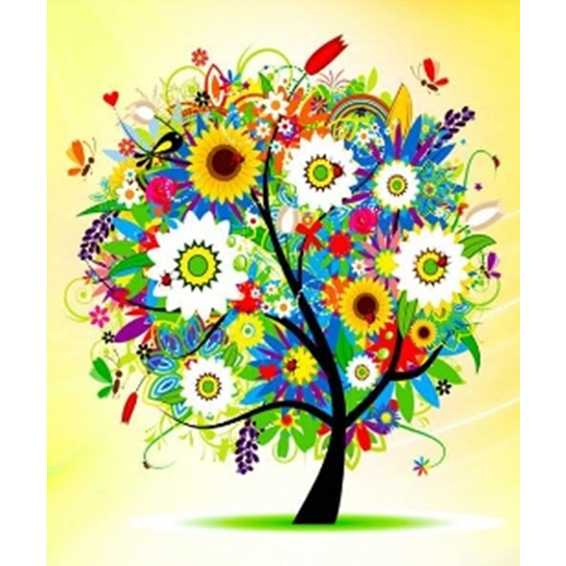 Набір для творчості зі стразами на картоні 5D Дерево злагоди 21*25 см