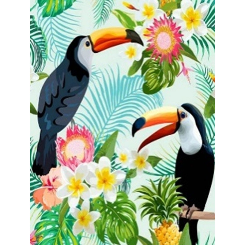 Набір для творчості зі стразами на картоні 5D, Екзотичні птахи 21*25 см