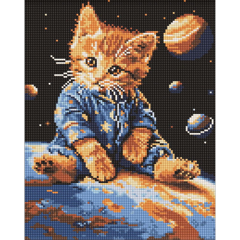 Алмазна мозаїка - Зоряний котик ©art_selena_ua