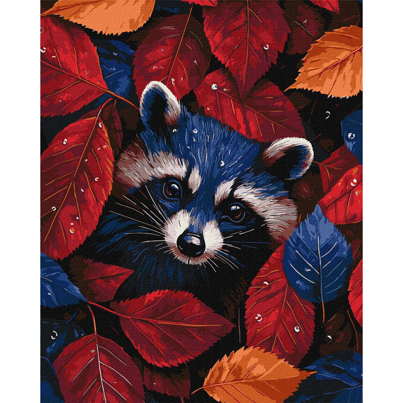 Картина за номерами - Осінній єнот ©art_selena_ua