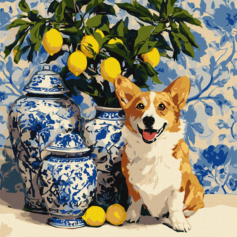Картина за номерами - Коргі та лимони ©art_selena_ua