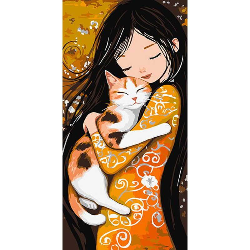 Картина за номерами - Кіт на руках ©art_selena_ua