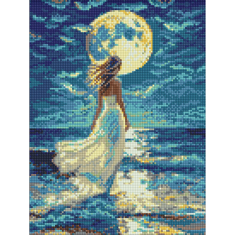 Алмазна мозаїка - Дівчина і місяць ©art_selena_ua