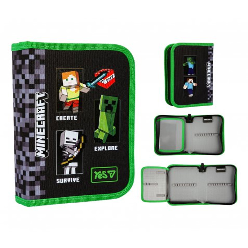 Пенал твердий Yes одинарний з клапаном Minecraft Reality HP-03